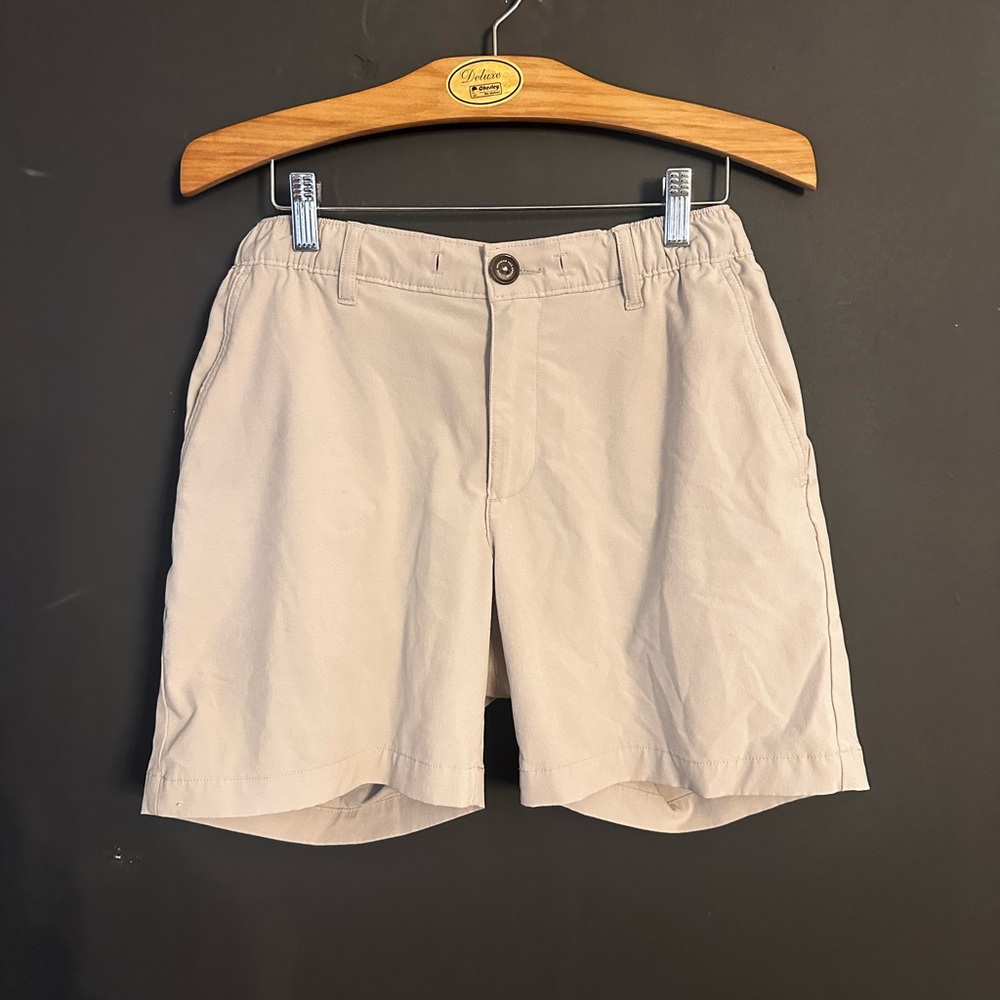 Men's Chubbies light khaki shorts with gray lining